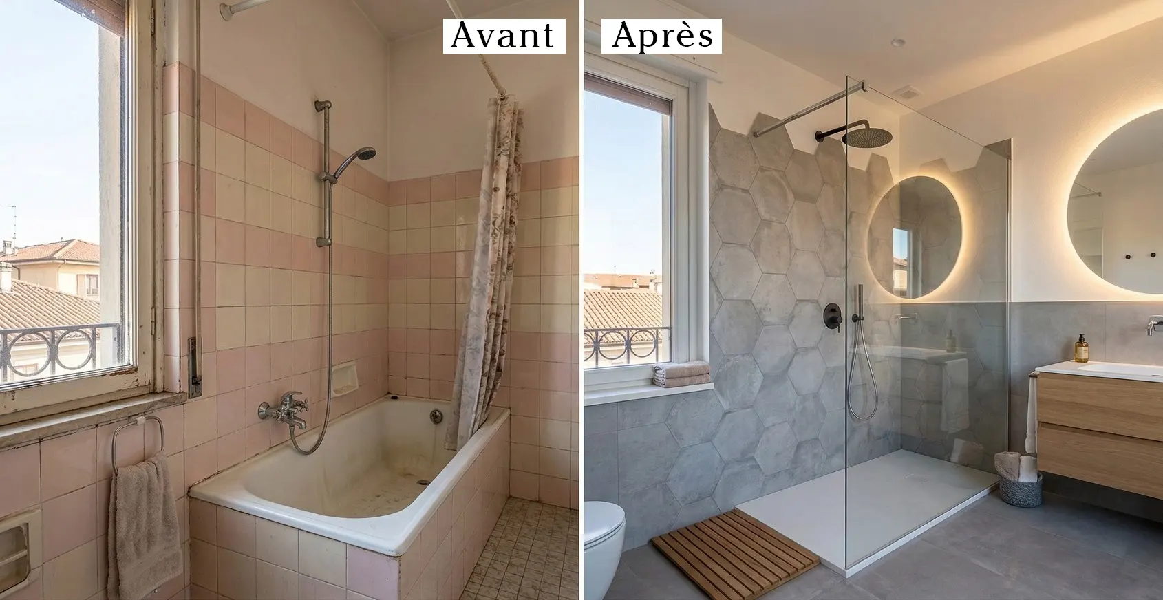 avant-apres-renovation-salle-de-bain-douche-style-italienne-la-seyne-sur-mer-v3 Avant après rénovation complète de salle de bain avec remplacement de baignoire par douche style italienne à La Seyne-sur-Mer